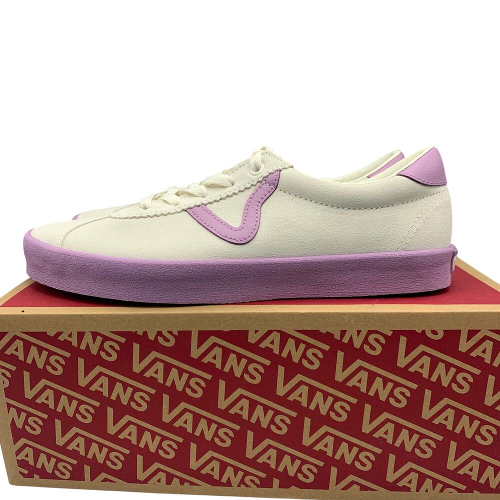 Vans Womens 9.5 Mens 8 Sport Low Shoes Suede Lavender Mist Gum Skateboard